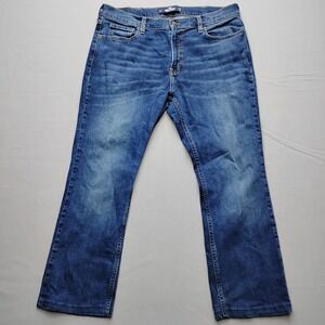 Hollister Epic Flex Bootcut Jeans Mens 36x27 Medium Wash Blue Denim
